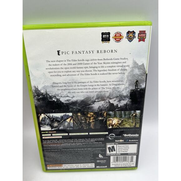 The Elder Scrolls V 5 Skyrim (Xbox 360 2011) Complete Tested Working - Free Ship - Picture 6 of 6